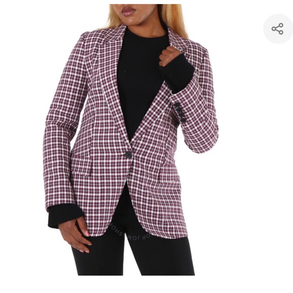 NWT Burberry Burgundy Blazer size 4 US - Picture 6 of 12